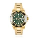 116718‑0002 – 40mm Yellow Gold GMT-Master II with Green Dial