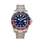116719BLRO – 40mm White Gold GMT-Master II with Blue & Red “Pepsi” Bezel